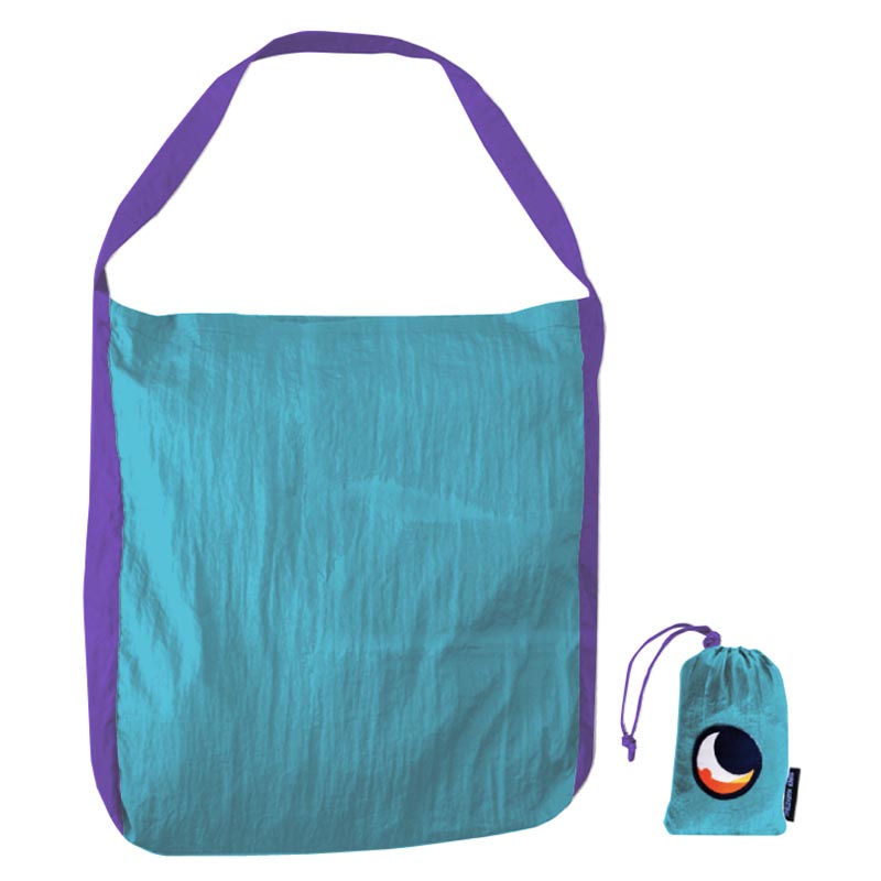 Ticket To The Moon Eco Bag Large Turquoise Purple