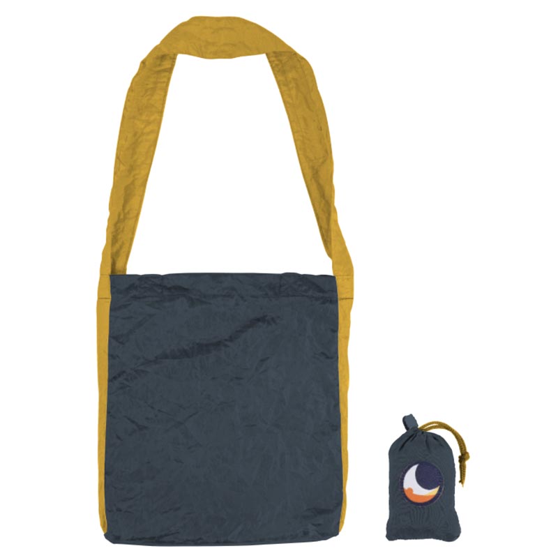 Ticket To The Moon Eco Bag Small Dark Grey Yellow