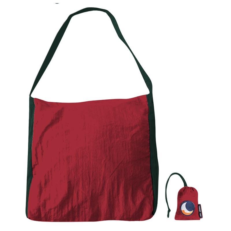 Ticket To The Moon Eco Bag Large Burgundy Green