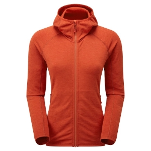 Montane Women's Protium Hooded Fleece Jacket Size 16 in Saffron Red