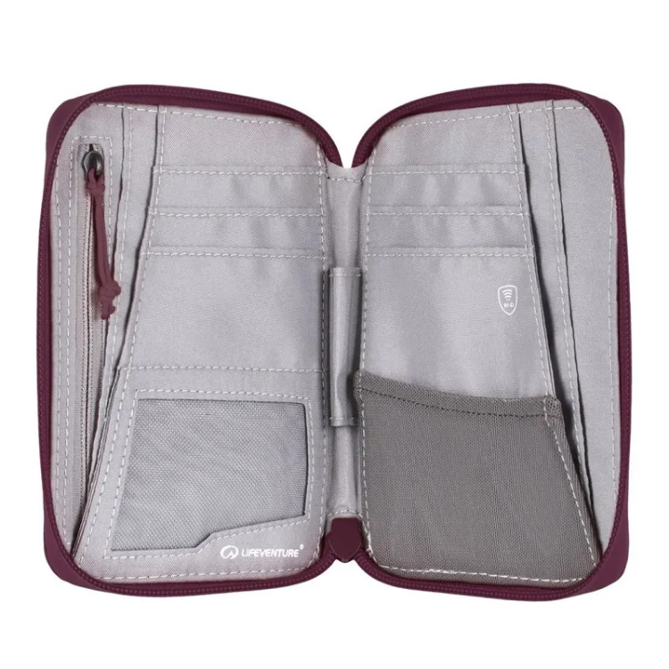 Lifeventure RFiD Mini Travel Wallet in Plum