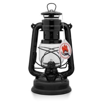 Feuer Hand Hurricane Lantern in Jet Black