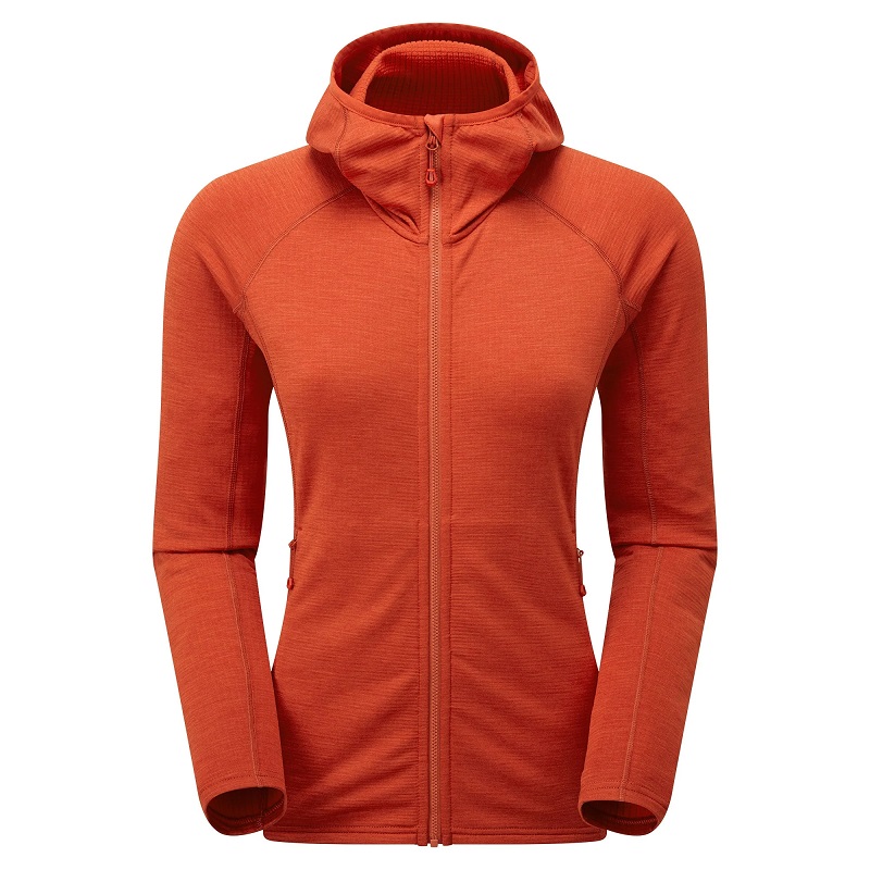 Montane Women's Protium Hooded Fleece Jacket Size 8 in Saffron Red