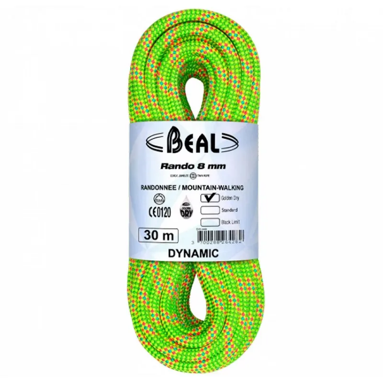 Beal Rando 8mm Walkers Rope in Yellow Golden Dry