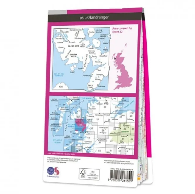 Ordnance Survey Landranger 1:50 000 Laminated 32 - South Skye
