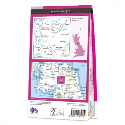 Ordnance Survey Landranger 1:50 000 Laminated 79 - Hawick & Eskdale
