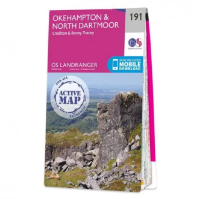 Ordnance Survey Landranger 1:50 000 Laminated 191 - Okehampton & North Dartmoor
