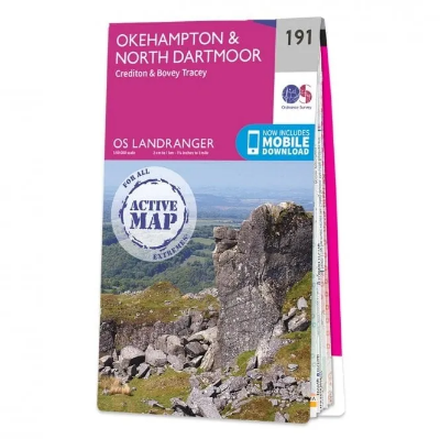Ordnance Survey Landranger 1:50 000 Laminated 191 - Okehampton & North Dartmoor