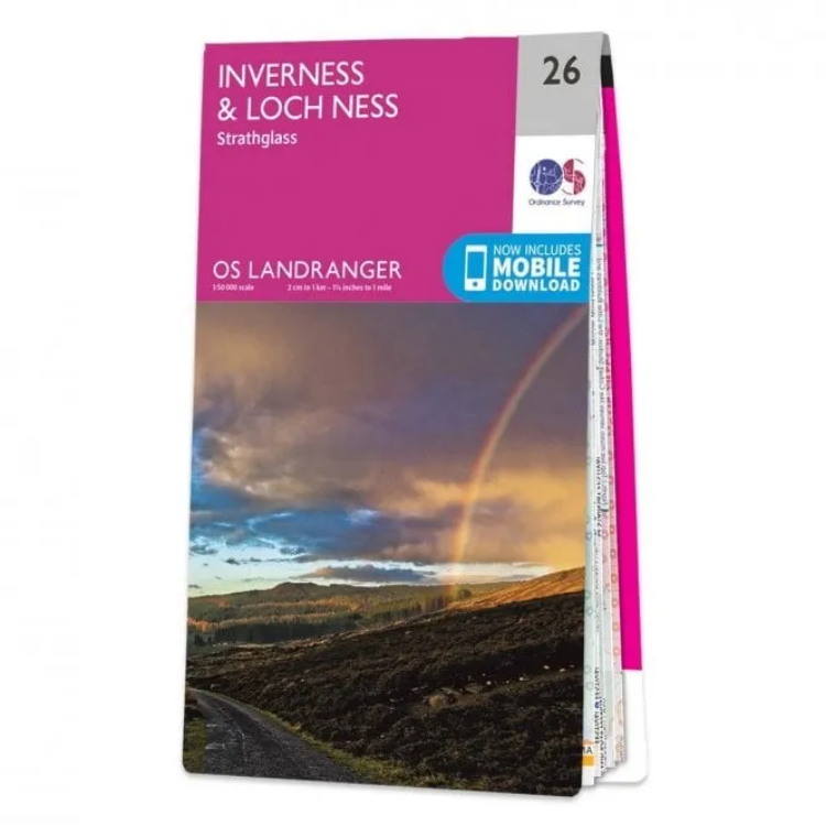 Ordnance Survey Landranger 1:50 000 - 26 - Inverness Strathglas