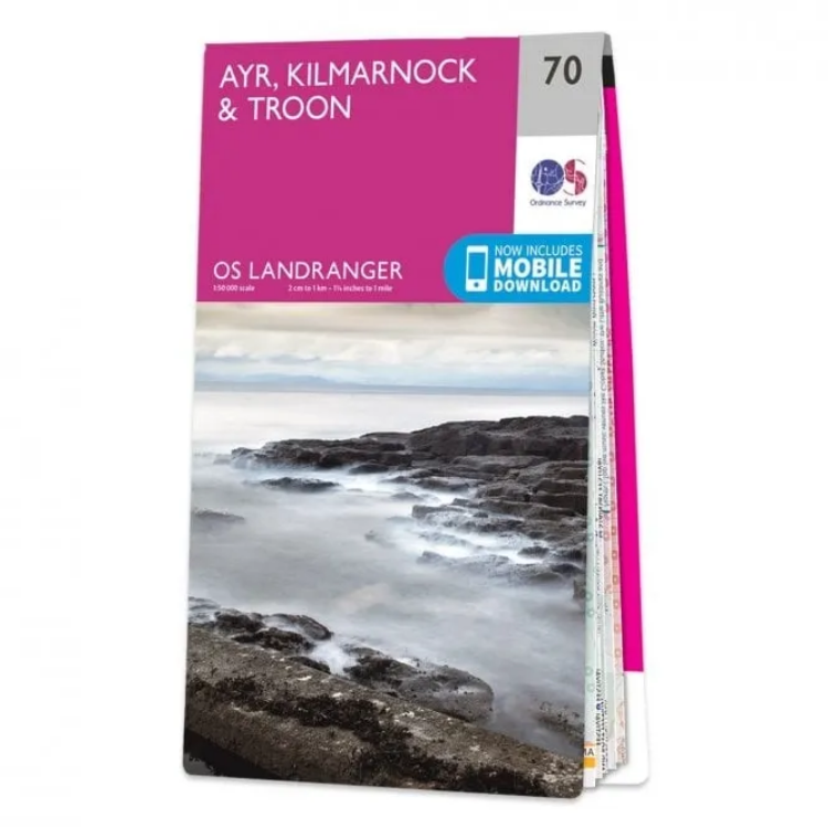 Ordnance Survey Landranger 1:50 000 - 70 - Ayr & Kilmarnock