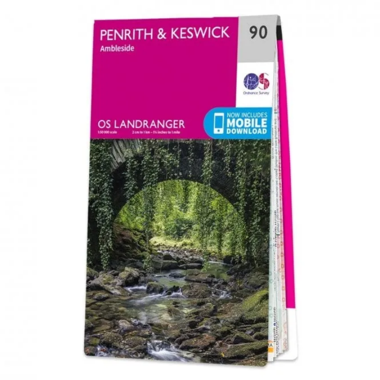 Ordnance Survey Landranger 1:50 000 - 90 - Penrith Keswick & Ambleside