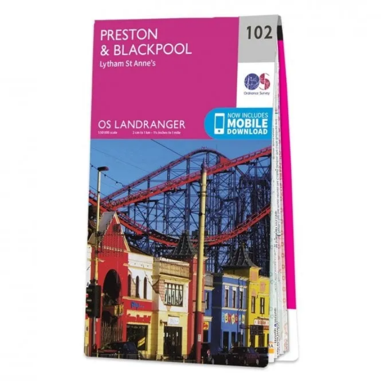 Ordnance Survey Landranger 1:50 000 - 102 - Preston & Blackpool