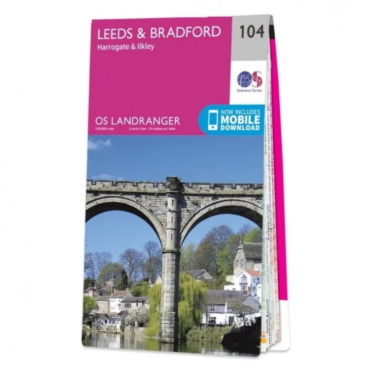 Ordnance Survey Landranger 1:50 000 - 104 - Leeds Bradford & Harrogate