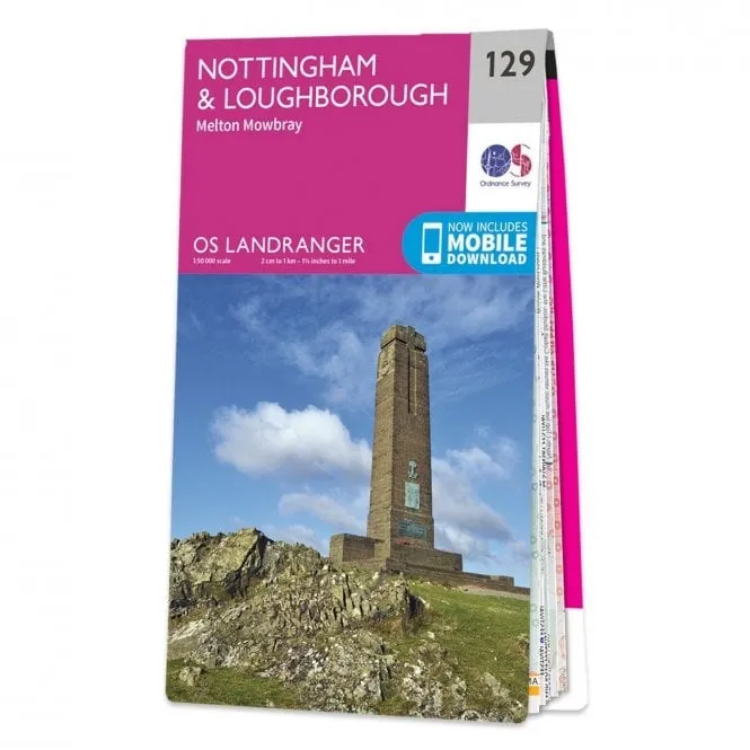Ordnance Survey Landranger 1:50 000 - 129 - Nottingham & Loughborough 