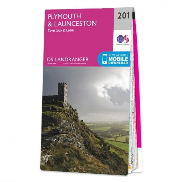 Ordnance Survey Landranger 1:50 000 - 201 - Plymouth & Launceston
