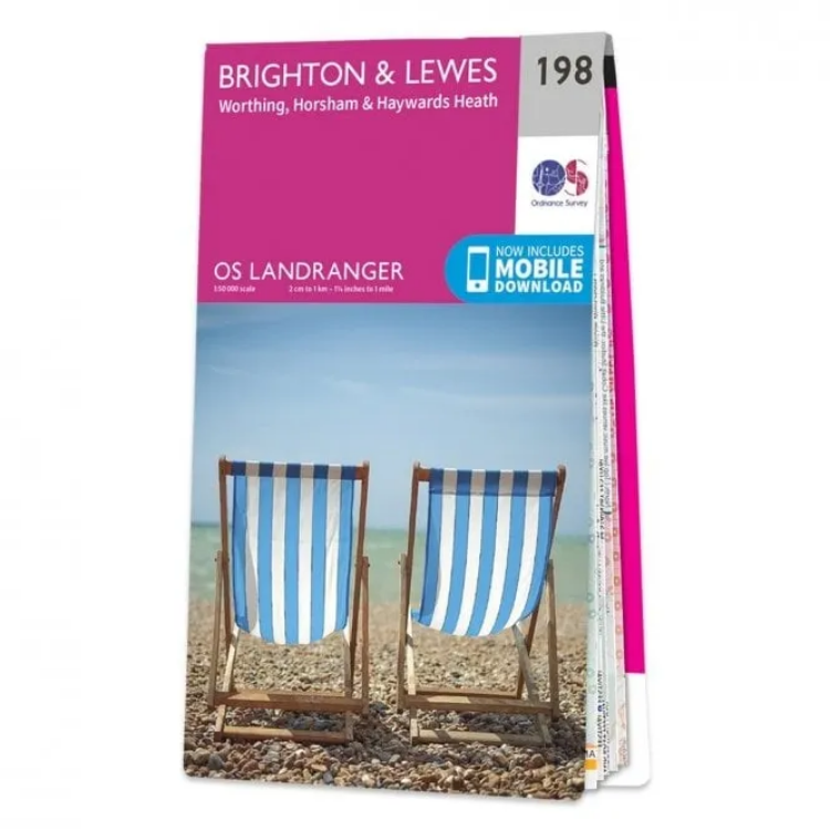 Ordnance Survey Landranger 1:50 000 - 198 - Brighton & Downs