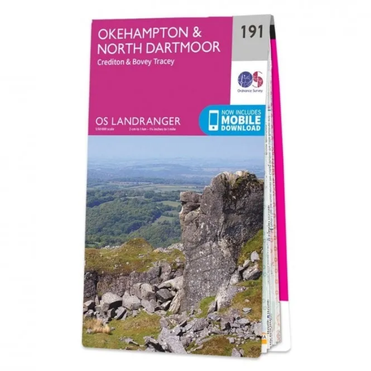 Ordnance Survey Landranger 1:50 000 - 191 - Okehamptom & North Dartmoor