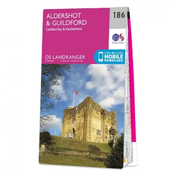 Ordnance Survey Landranger 1:50 000 - 186 - Aldershot & Guildford