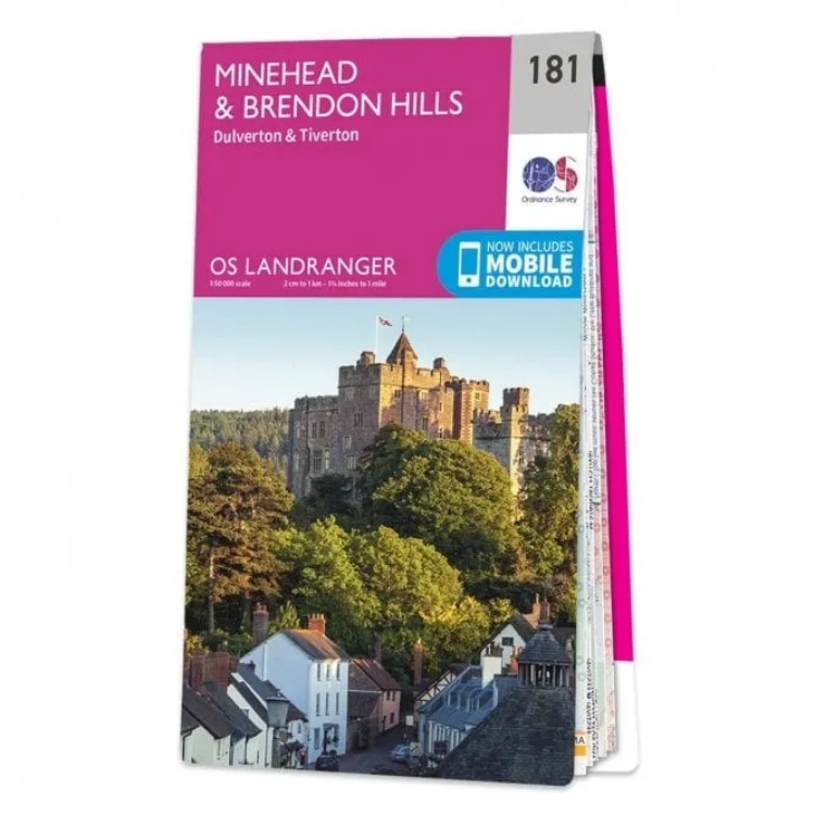 Ordnance Survey Landranger 1:50 000 - 181 - Minehead & Brendon Hills