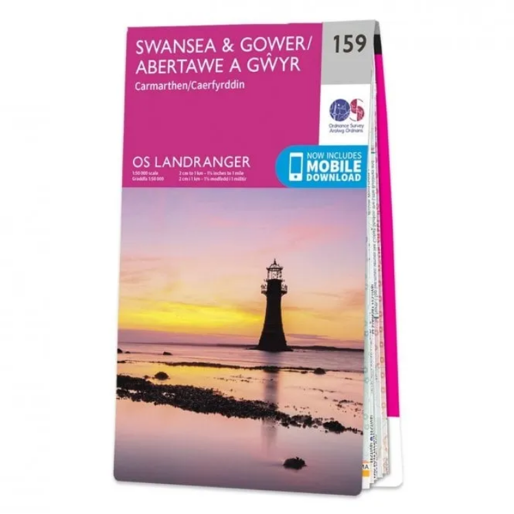 Ordnance Survey Landranger 1:50 000 - 159 - Swansea & Gower