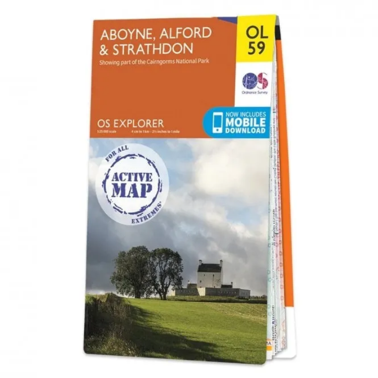 Ordnance Survey Explorer Outdoor Leisure 1:25 000 Laminated - OL59 - Aboyne, Alford & Strathdon