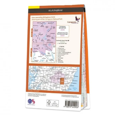 Ordnance Survey Explorer Outdoor Leisure 1:25 000 Laminated - OL53 - Lochnagar, Glen Muick & Glen Clova