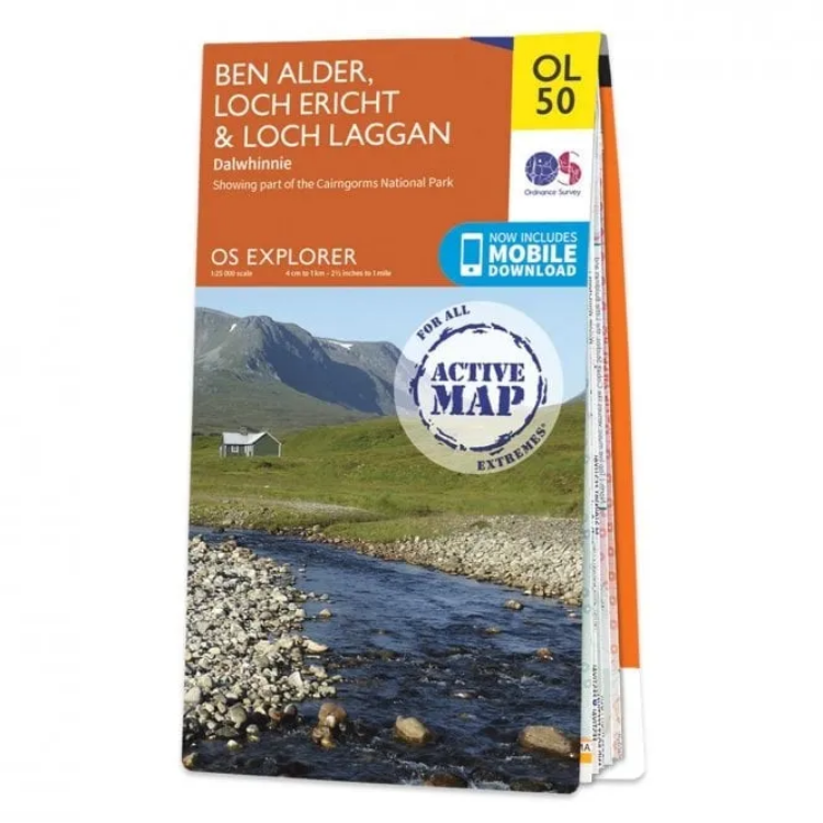 Ordnance Survey Explorer Outdoor Leisure 1:25 000 Laminated - OL50 - Ben Alder, Loch Ericht & Loch Laggan