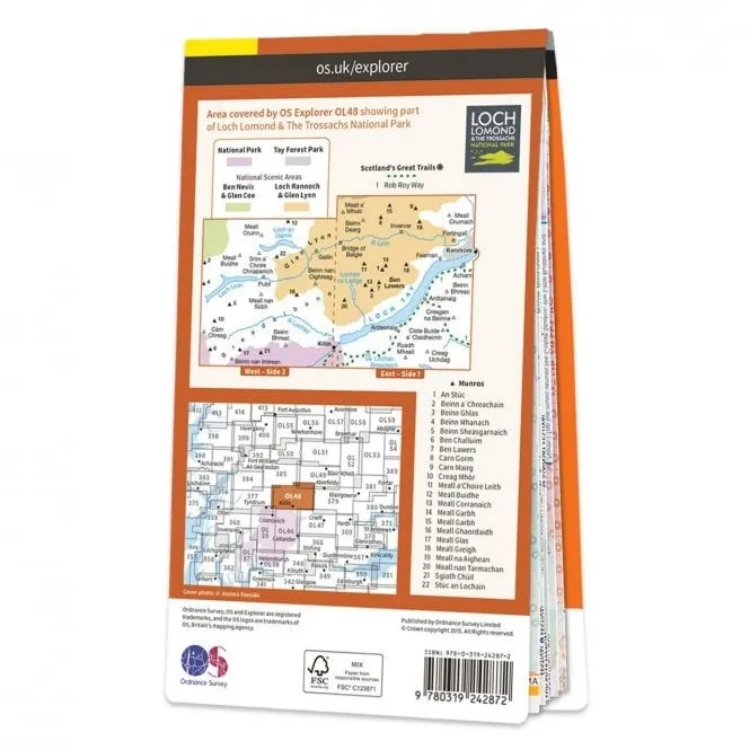 Ordnance Survey Explorer Outdoor Leisure 1:25 000 Laminated - OL48 - Ben Lawers & Glen Lyon