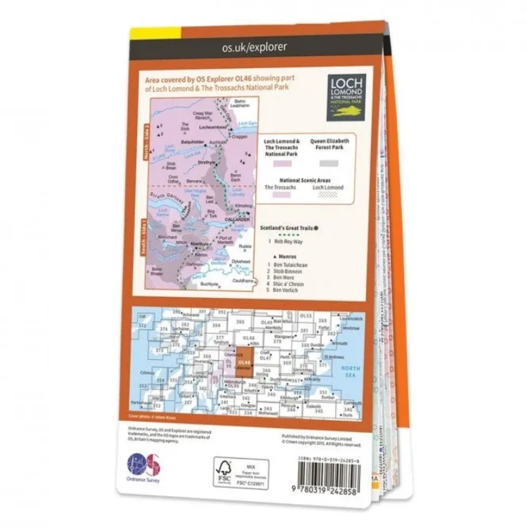 Ordnance Survey Explorer Outdoor Leisure 1:25 000 Laminated - OL47 - Crieff, Comrice & Glen Artney