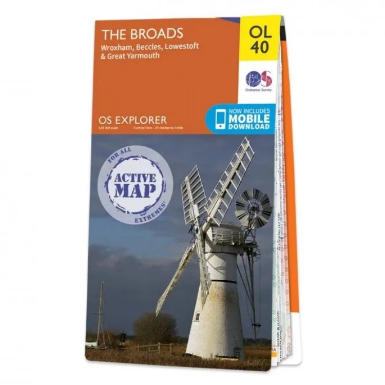 Ordnance Survey Explorer Outdoor Leisure 1:25 000 Laminated - OL40 - The Broads