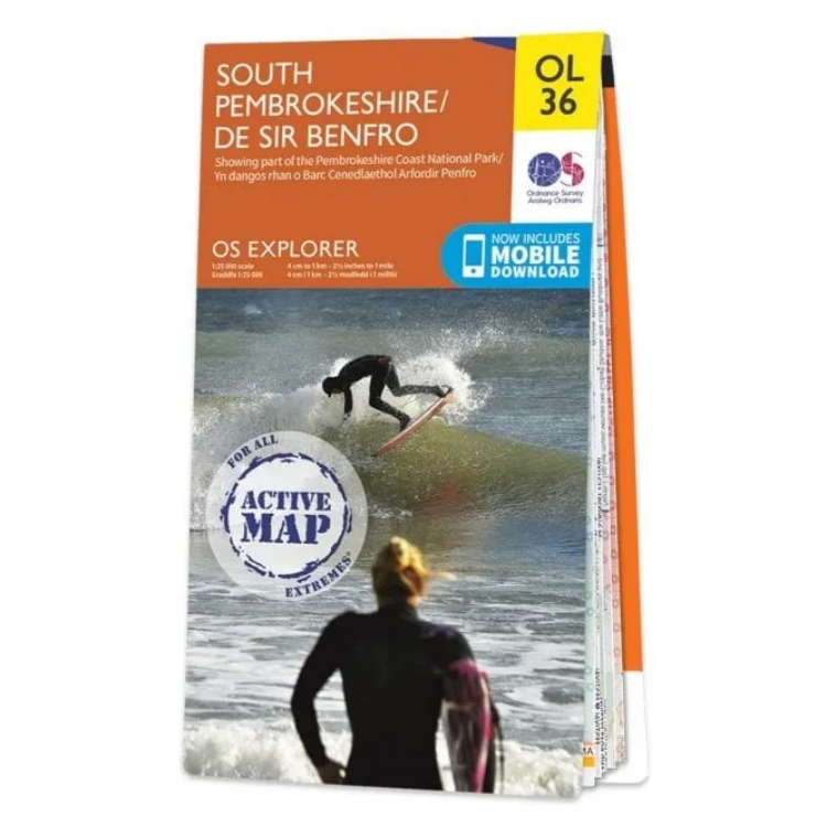 Ordnance Survey Explorer Outdoor Leisure 1:25 000 Laminated - OL36 - South Pembrokeshire