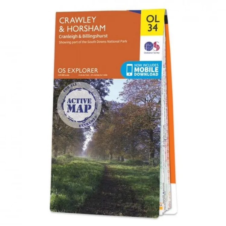 Ordnance Survey Explorer Outdoor Leisure 1:25 000 Laminated - OL34 - Crawley & Horsham