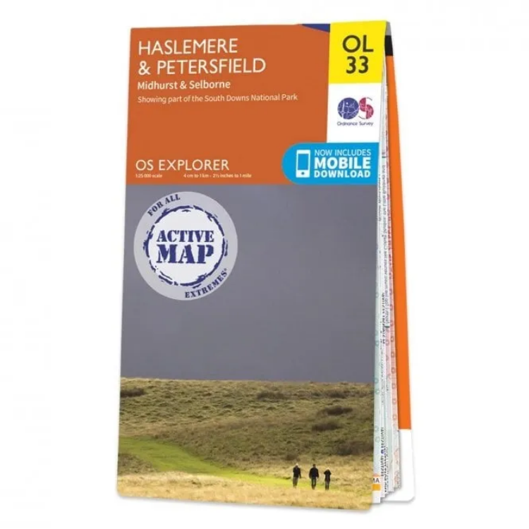 Ordnance Survey Explorer Outdoor Leisure 1:25 000 Laminated - OL33 - Haslemere & Petersfield