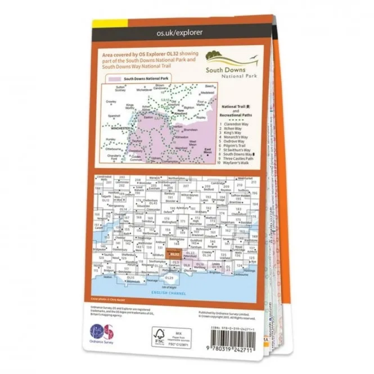 Ordnance Survey Explorer Outdoor Leisure 1:25 000 Laminated - OL32 - Winchester