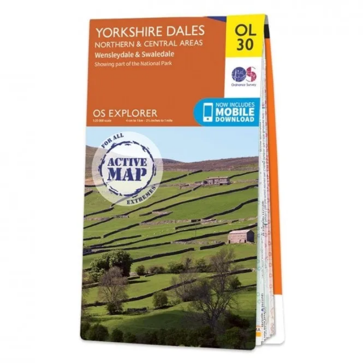 Ordnance Survey Explorer Outdoor Leisure 1:25 000 Laminated - OL30 - Yorkshire Dales Northern & Central Area
