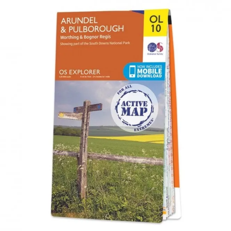 Ordnance Survey Explorer Outdoor Leisure 1:25 000 Laminated - OL10 - Arundel & Pulborough