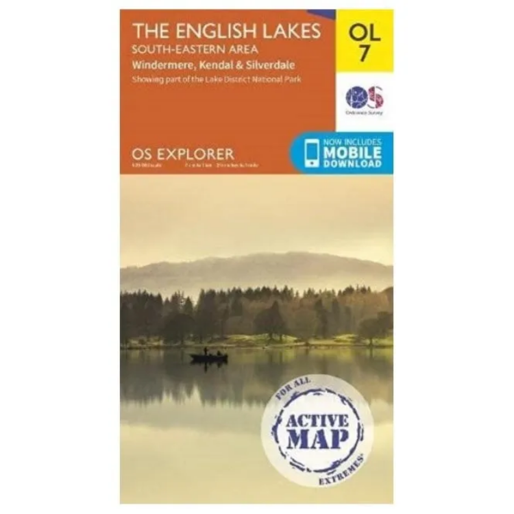 Ordnance Survey Explorer Outdoor Leisure 1:25 000 Laminated - OL7 - The English Lakes South Eastern Area