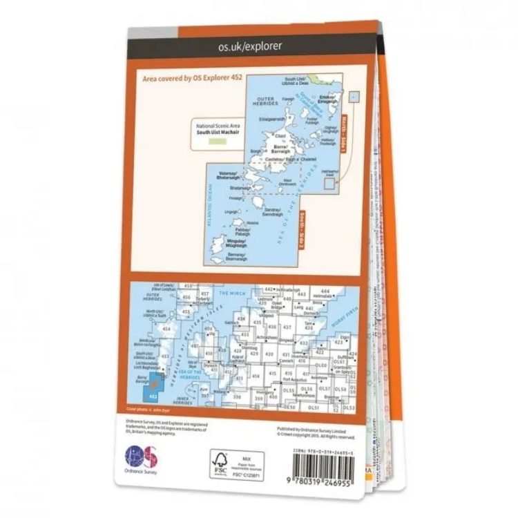 Ordnance Survey Explorer 1:25 000 Laminated - 452 - Barra & Vatersay