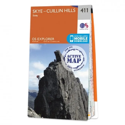 Ordnance Survey Explorer 1:25 000 Laminated - 411 - Skye - Cuillin Hills