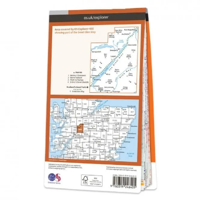 Ordnance Survey Explorer 1:25 000 Laminated - 400 - Loch Lochry & Glen Roy