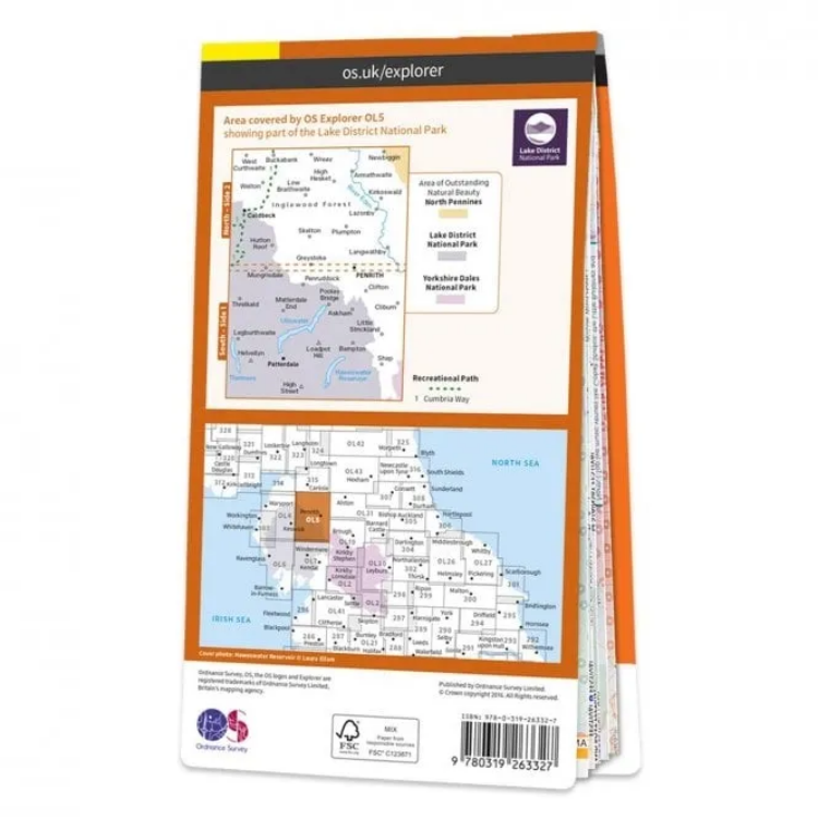 Ordnance Survey Explorer Outdoor Leisure 1:25 000 - OL5 - The English Lakes - North-Eastern Area