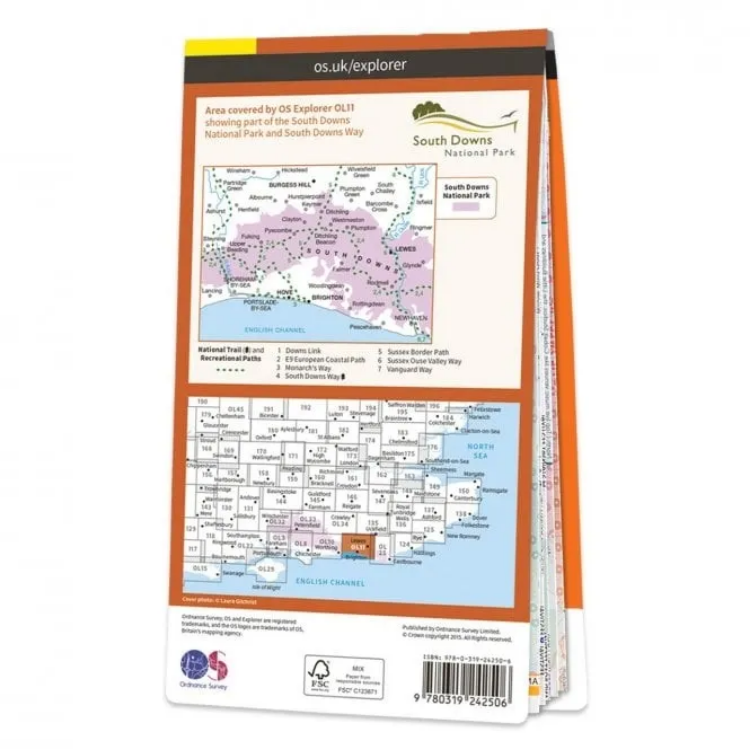 Ordnance Survey Explorer Outdoor Leisure 1:25 000 - OL11 - Brighton & Hove