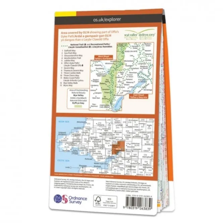 Ordnance Survey Explorer Outdoor Leisure 1:25 000 - OL14 - Wye Valley & Forest of Dean