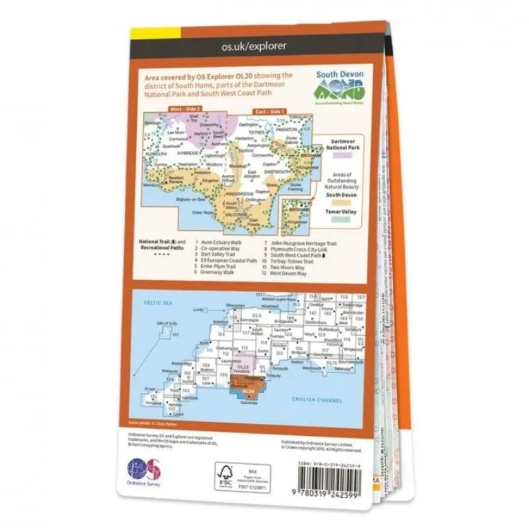 Ordnance Survey Explorer Outdoor Leisure 1:25 000 - OL20 - South Devon