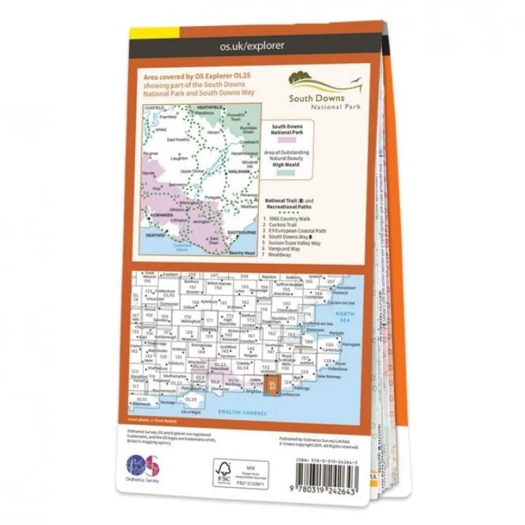 Ordnance Survey Explorer Outdoor Leisure 1:25 000 - OL25 - Eastbourne & Beachy Head