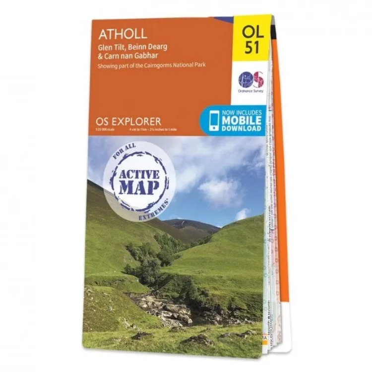 Ordnance Survey Explorer Outdoor Leisure 1:25 000 - OL51 - Atholl, Glen Tilt, Beinn Dearg & Carn Nan Gabhar