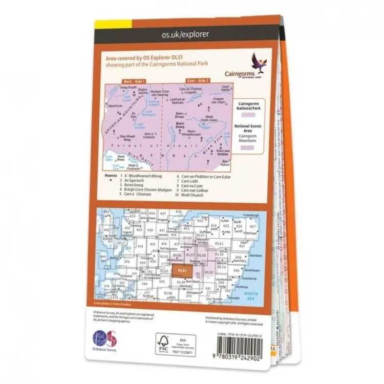Ordnance Survey Explorer Outdoor Leisure 1:25 000 - OL51 - Atholl, Glen Tilt, Beinn Dearg & Carn Nan Gabhar