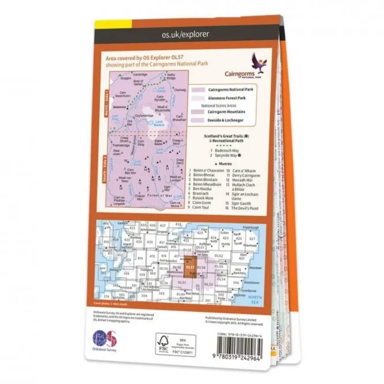 Ordnance Survey Explorer Outdoor Leisure 1:25 000 - OL57 - Cairngorm & Aviemore