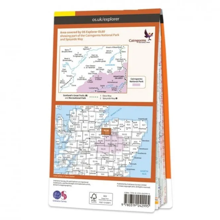 Ordnance Survey Explorer Outdoor Leisure 1:25 000 - OL60 - Lochindorb, Grantown-on-Spey & Carrbridge