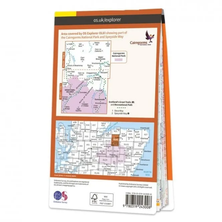 Ordnance Survey Explorer Outdoor Leisure 1:25 000 - OL61 - Grantown-on-Spey & Hills of Cromdale